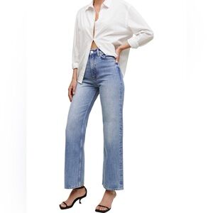 Reformation Wilder High Rise Wide Leg Cropped Jeans